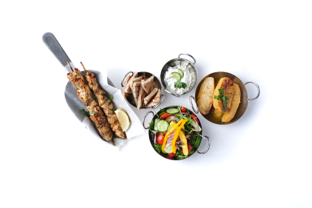 Chicken Souvlaki Plate.