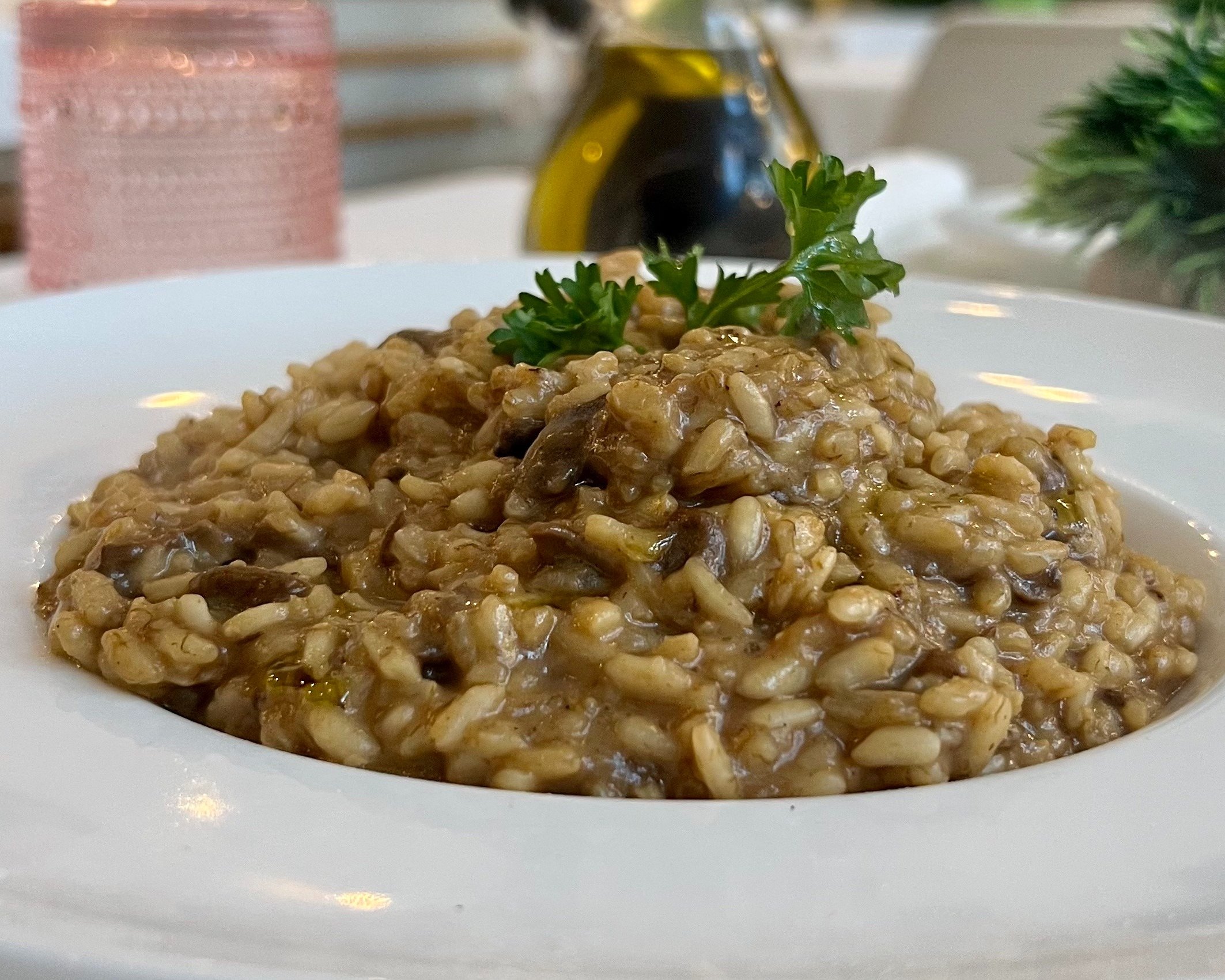 Vegan Risotto mushrooms.