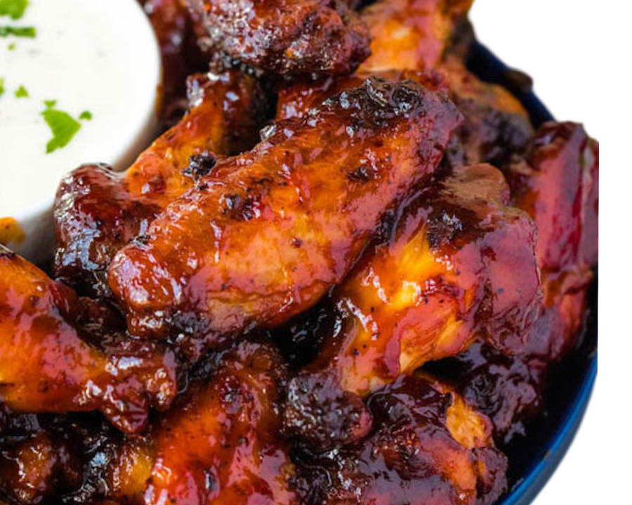 BBQ CHICKEN WINGS.