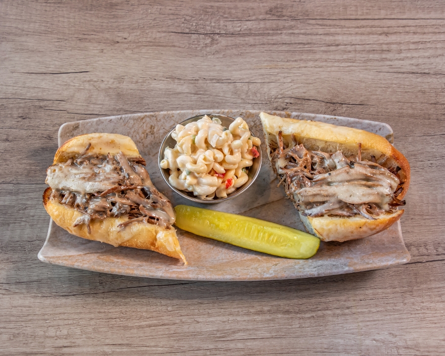 Brisket Cheesesteak Sandwich.