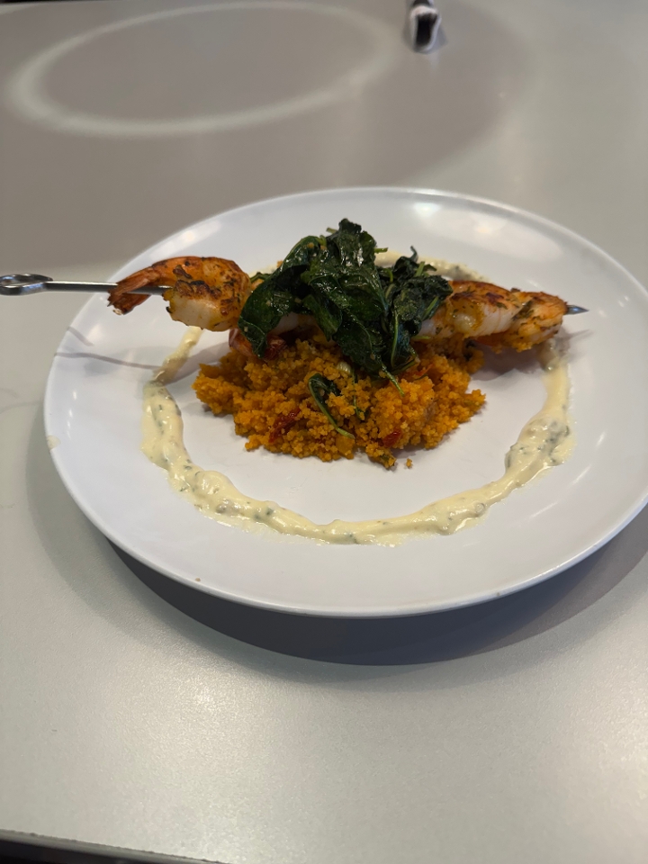 Garlic Skewered Shrimp.