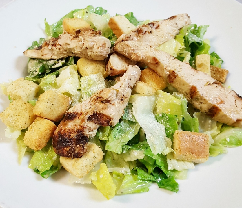 CHICKEN CAESAR SALAD.
