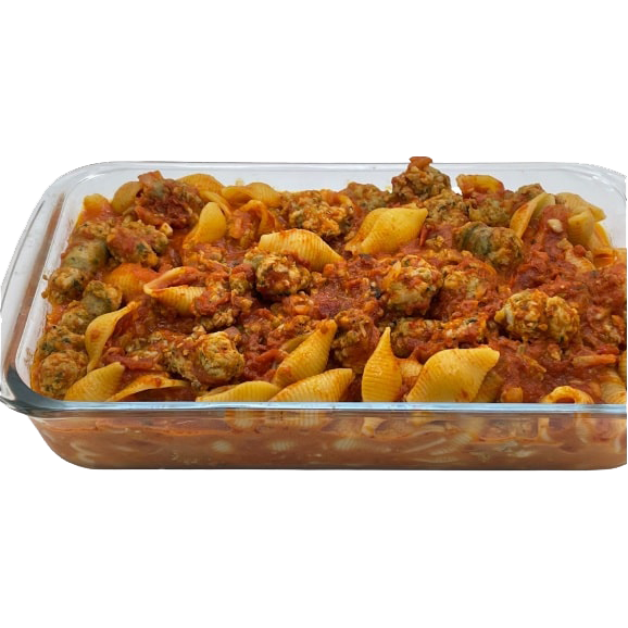 Pasta Shells with Chicken Jalapeno Sausage Platter.