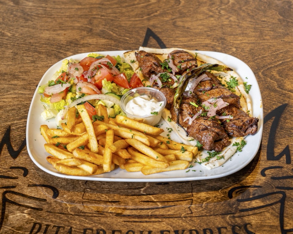 Steak Kabob Platter (2) Skewers.