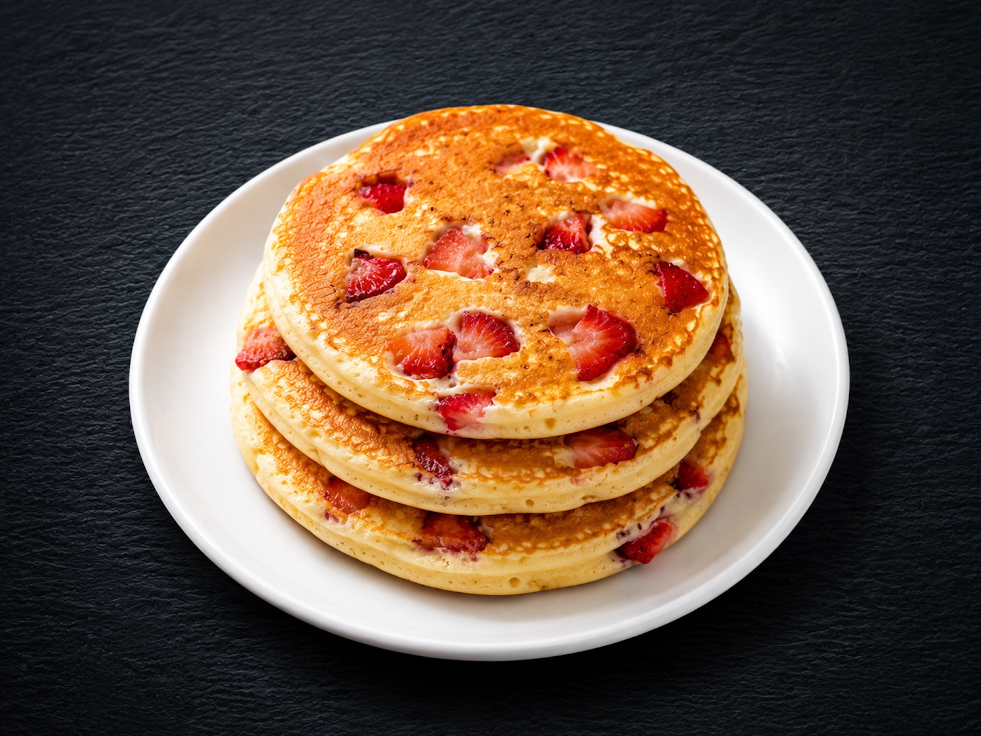 Strawberry Pancakes on a Platter.