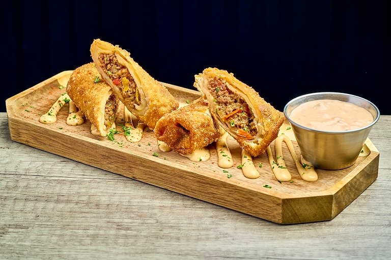 Chesseburger Eggrolls.