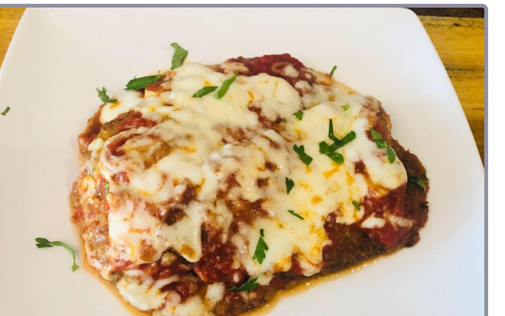 Full tray eggplant parm.