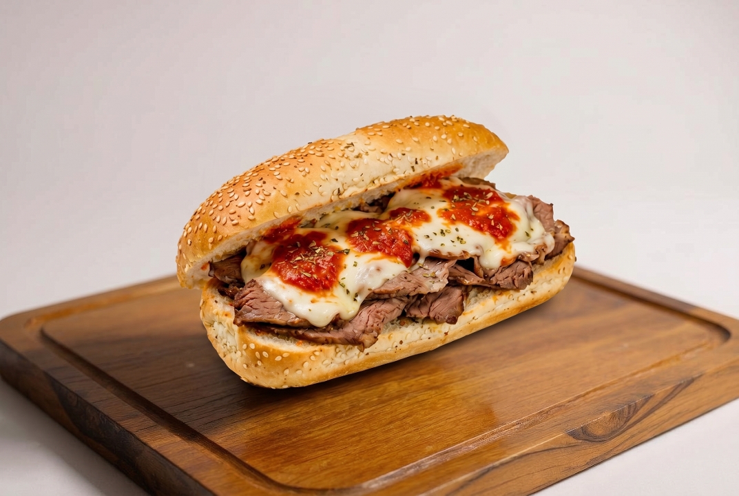 Eggplant Parmigiana Sandwich.