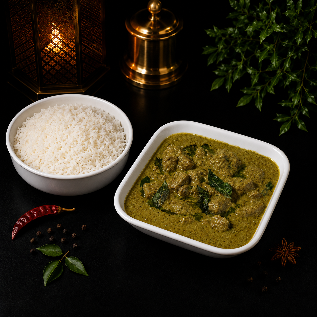 Green Lamb Curry (Boneless).