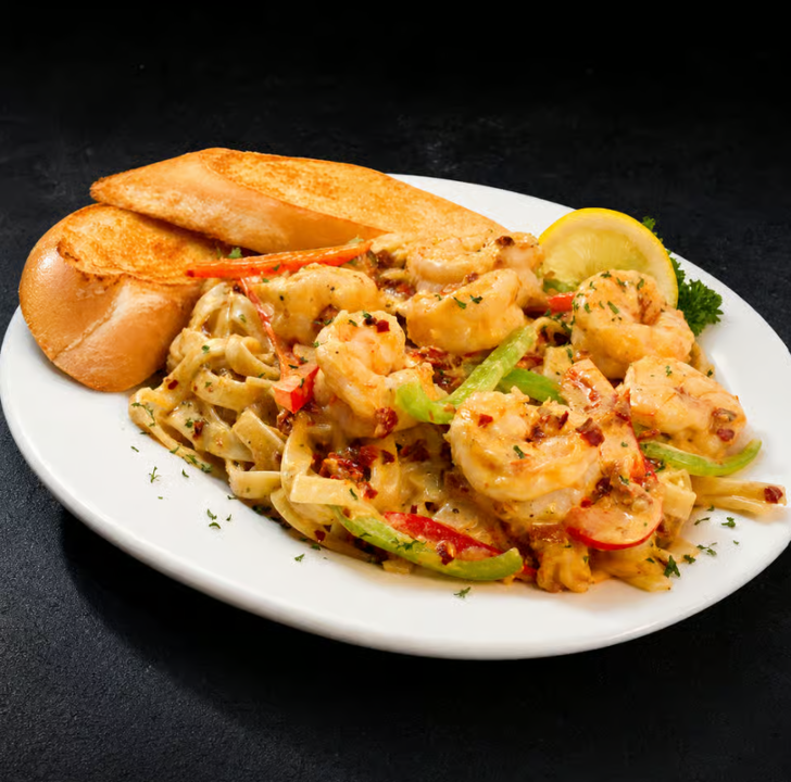 Spicy Shrimp Fettuccine.
