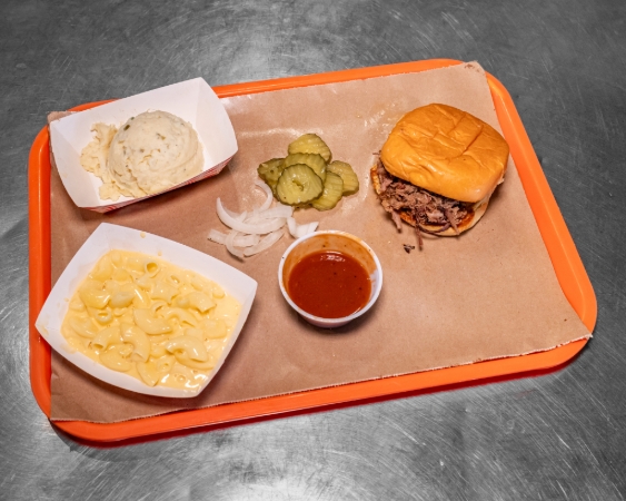 Chopped Brisket Sandwich.