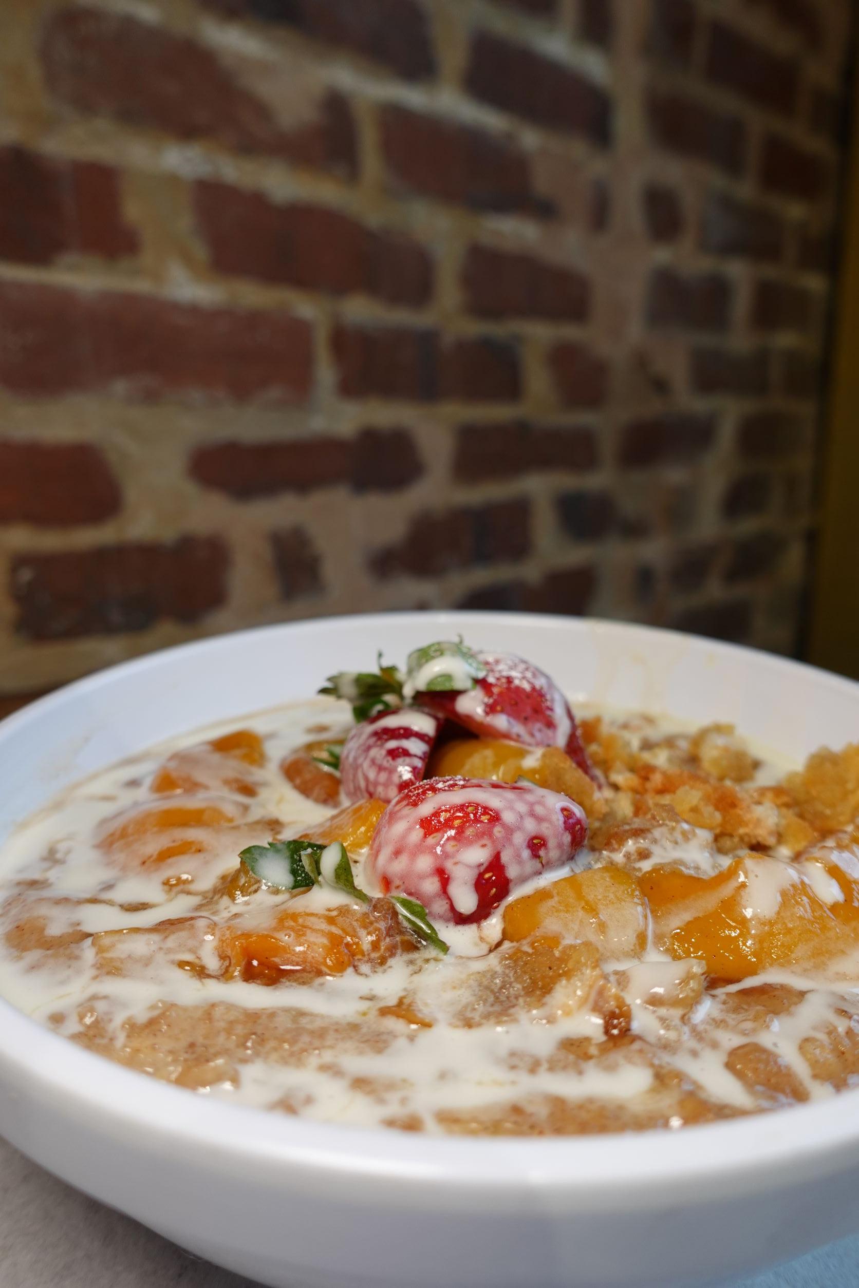 Peach Cobbler Oatmeal.