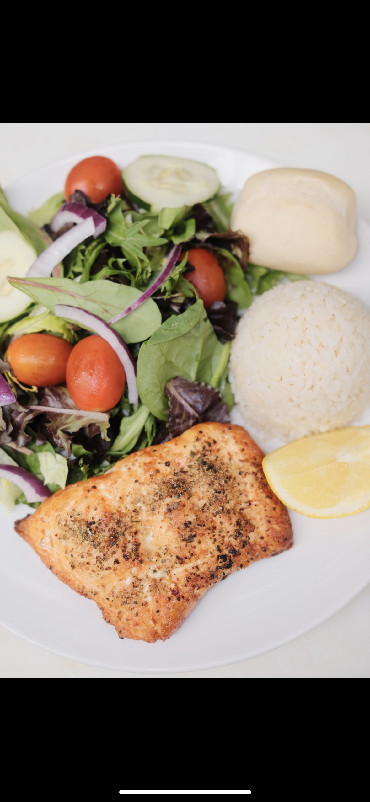 Grilled Salmon Entrée.