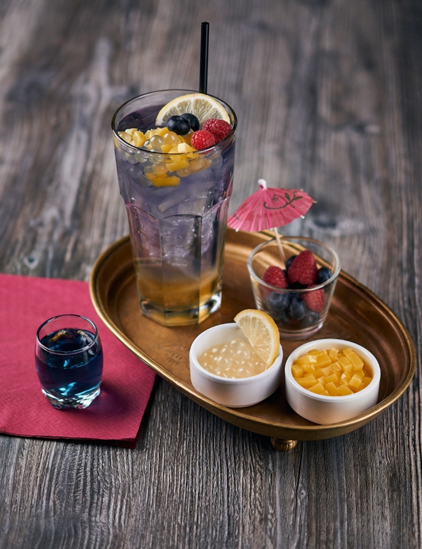 Butterfly Pea with Lime Soda.