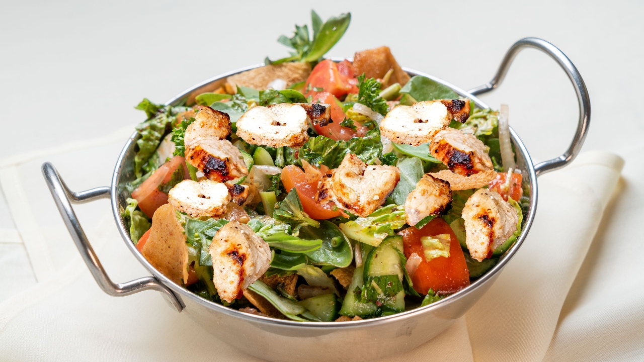 The Great Fattoush Salad w/ Protein.