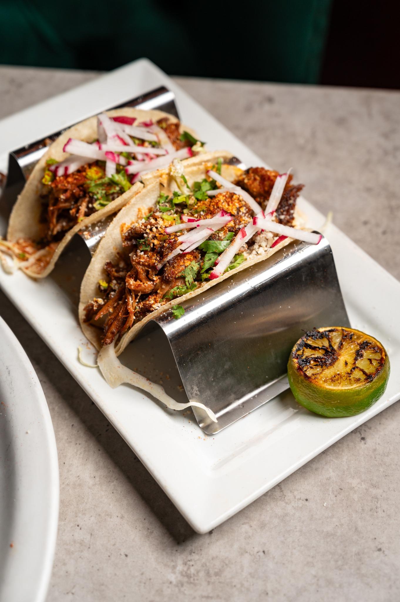 Roasted Pork Taco Trio.
