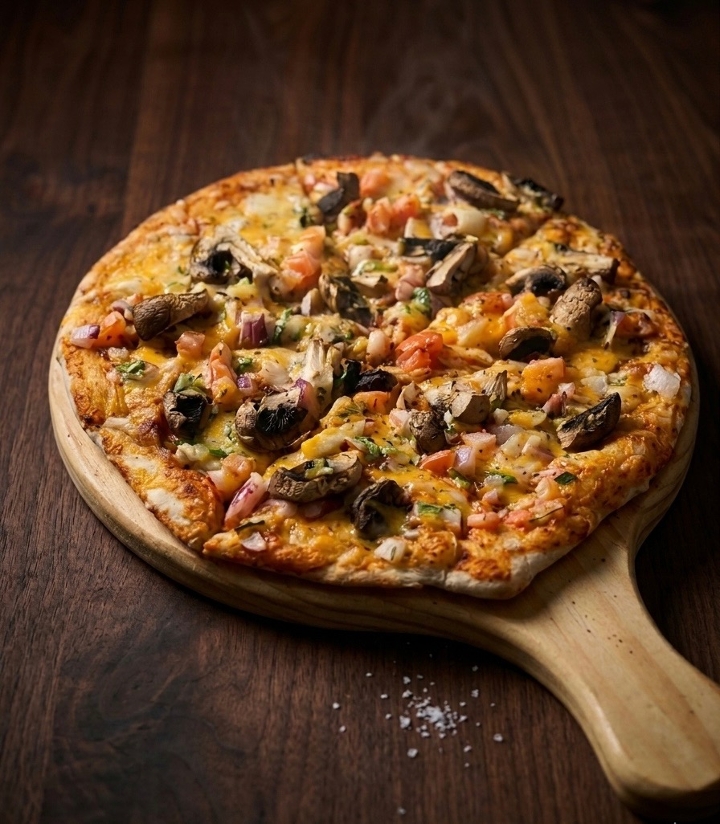 Mushroom Veggie Pizza Lunch.