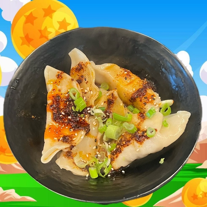 Steamed chili oil dumplings.