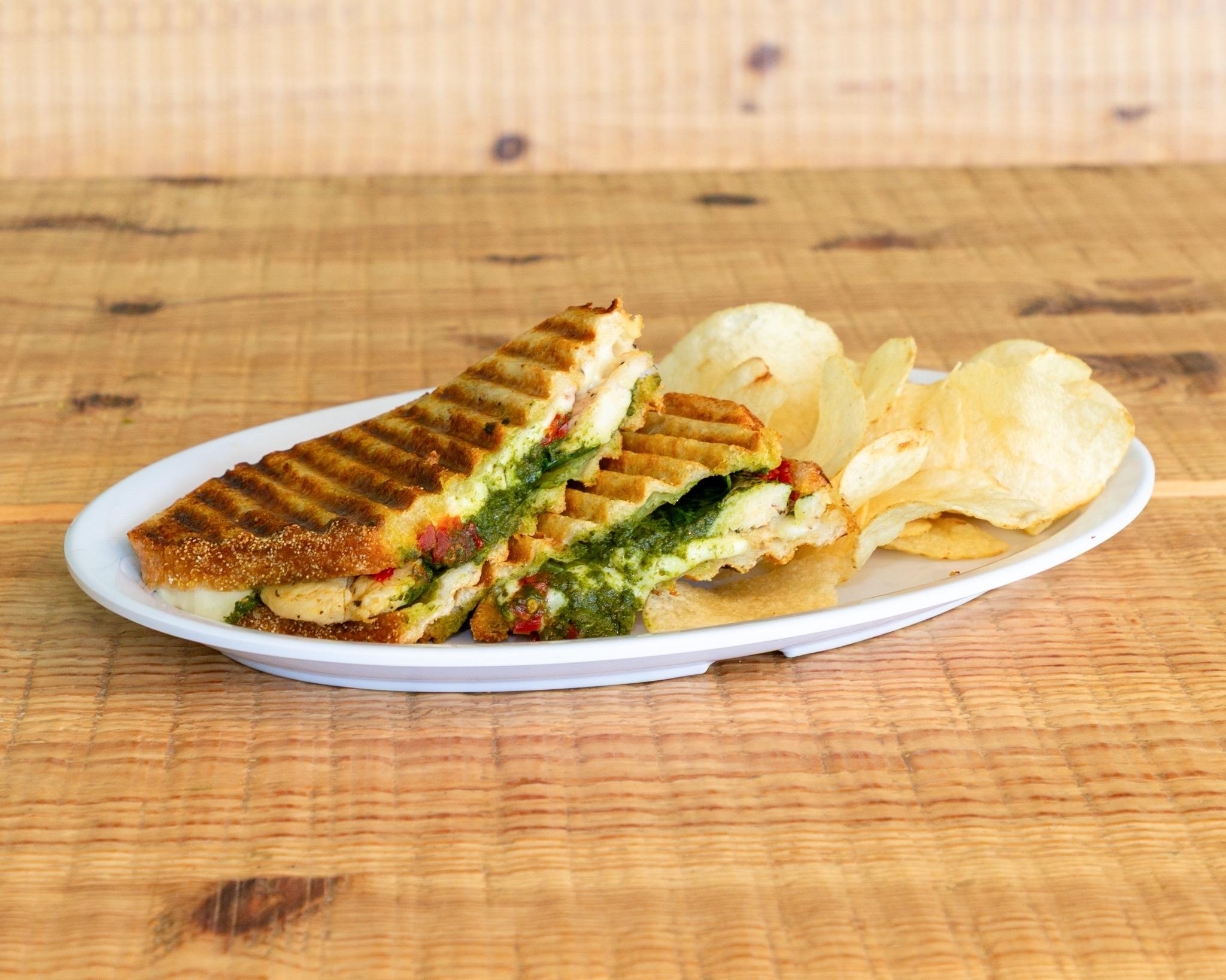 Chicken Pesto Melt Panini.