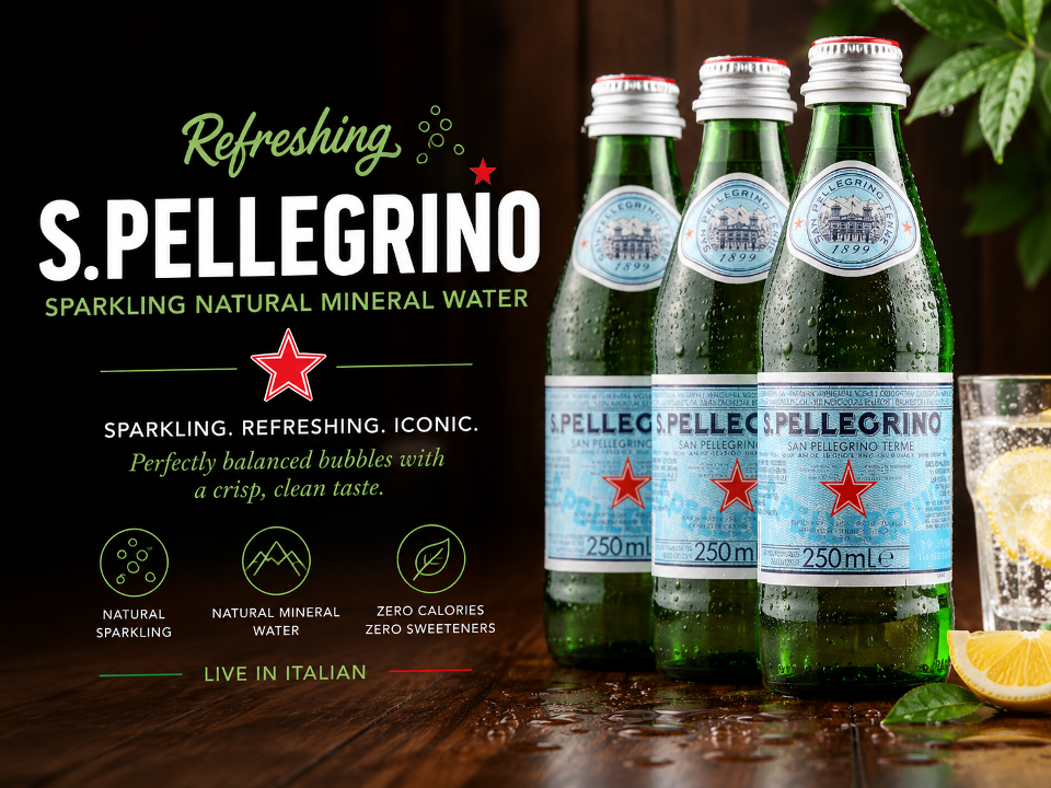 S.Pellegrino Sparkling Water.