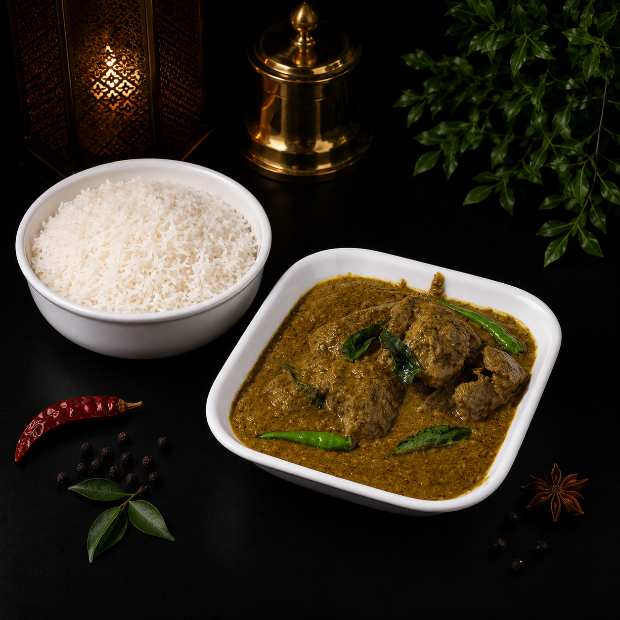 Pachimirchi Chicken Curry (Green Chilli Chicken Curry).