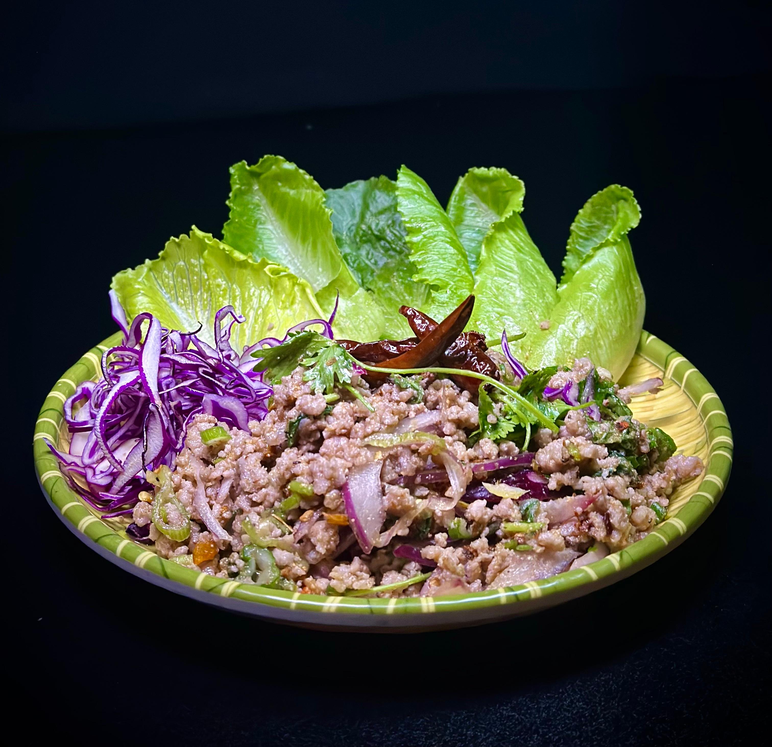 LARB THAI LETTUCE WRAP.
