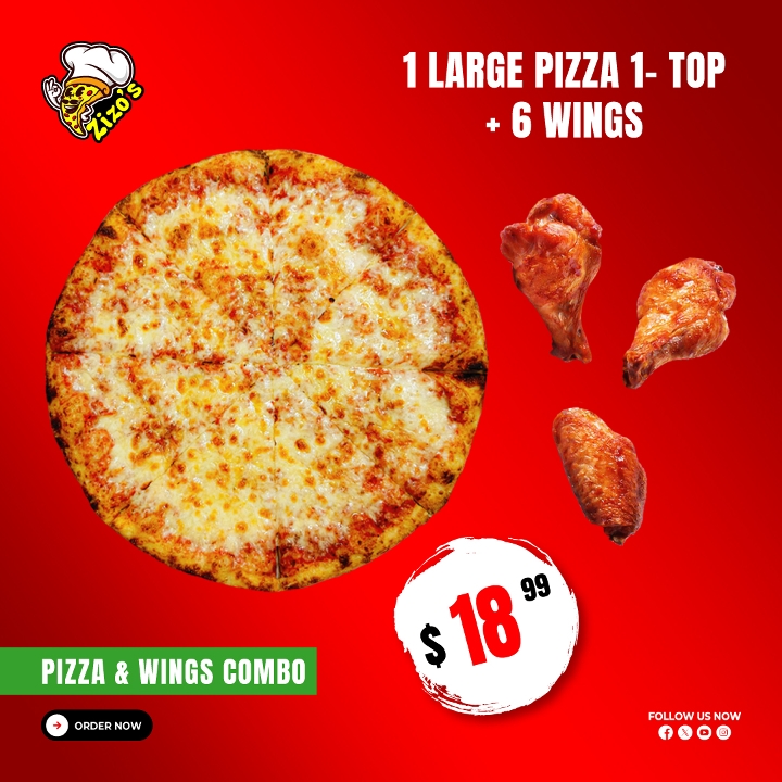Pizza & Wings Combo.