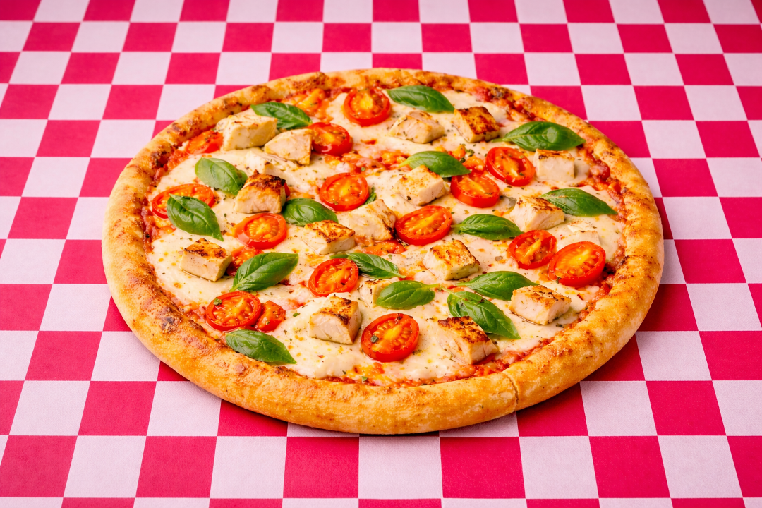 Small Grilled Chicken Margherita Pizza 10 (Greek Style).