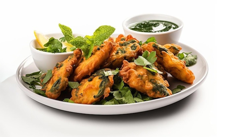Onion Spinach Pakora.