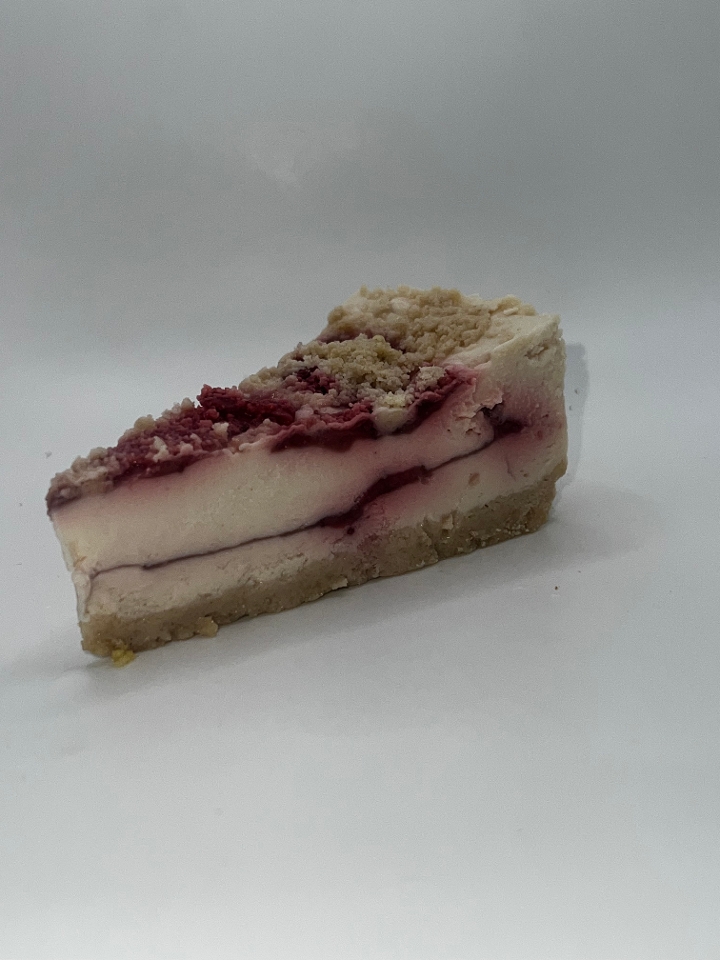 Strawberry Crumb Cheesecake (v).