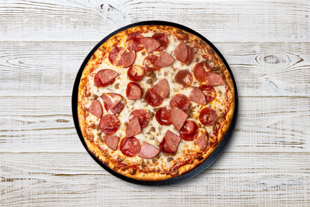 Small Meat Lovers Pizza.