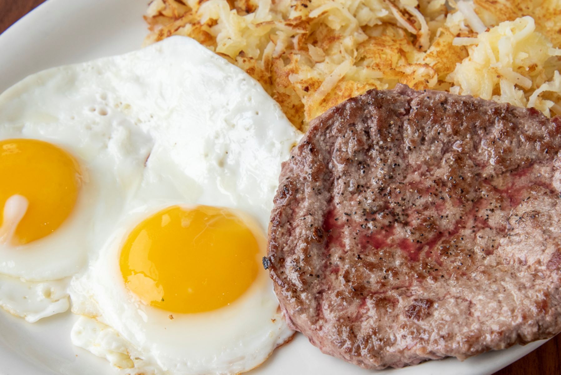 Hamburger Patty & Eggs.
