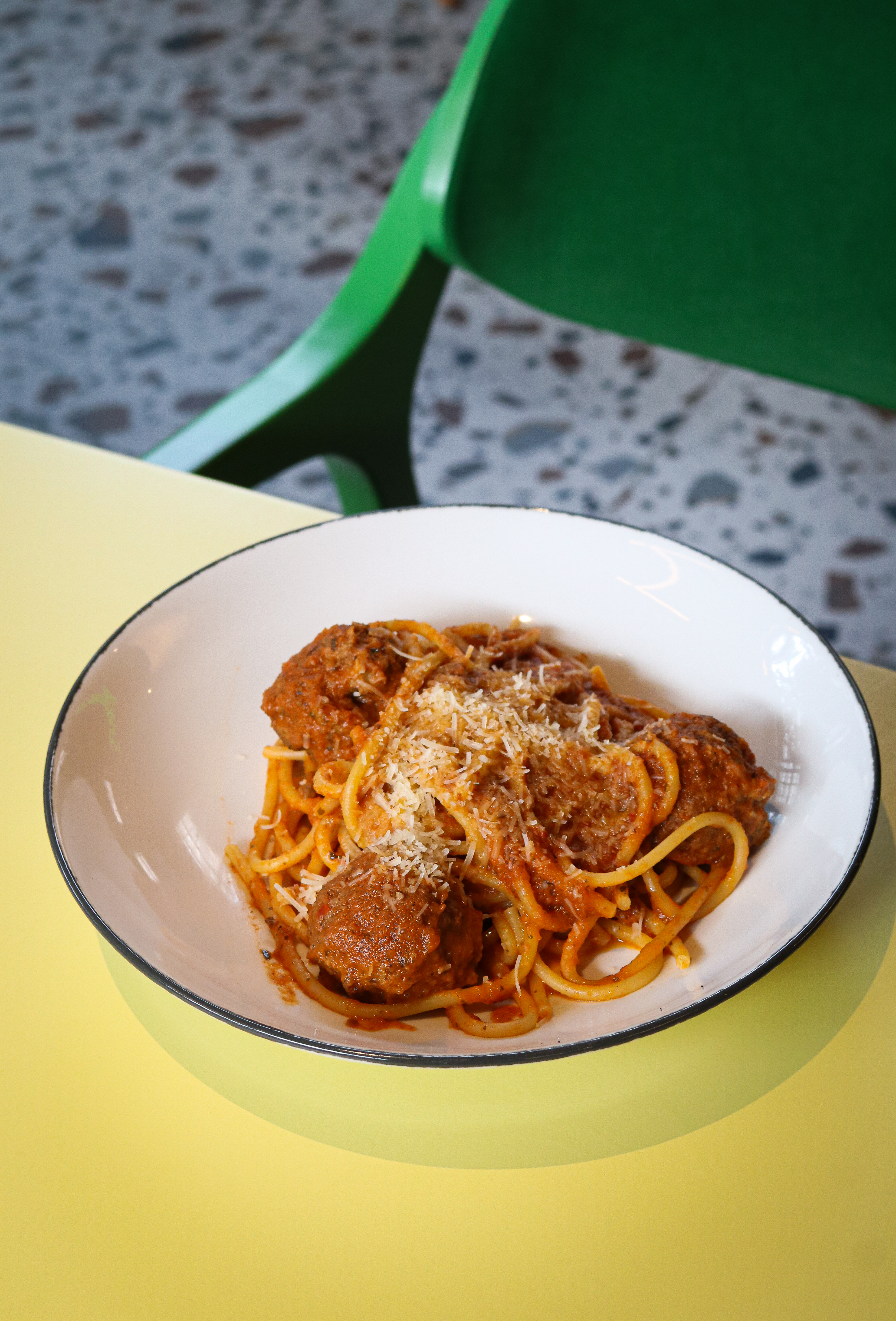 Tallarines and Meatballs.