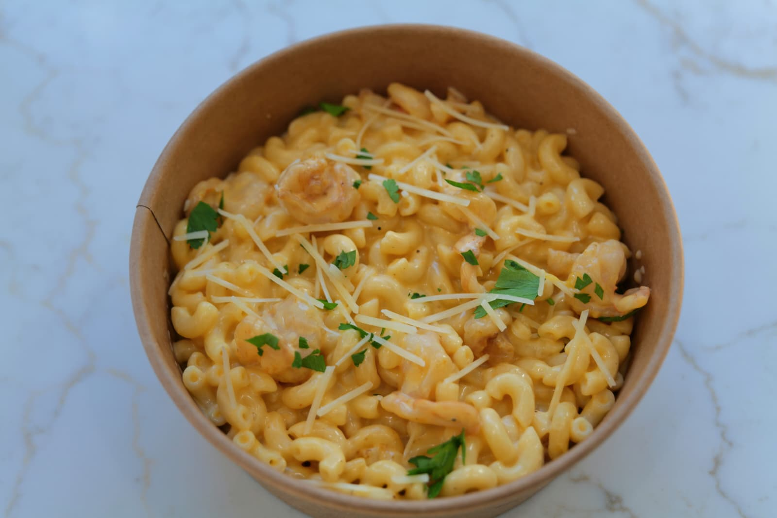 Shrimp Mac Bowl.