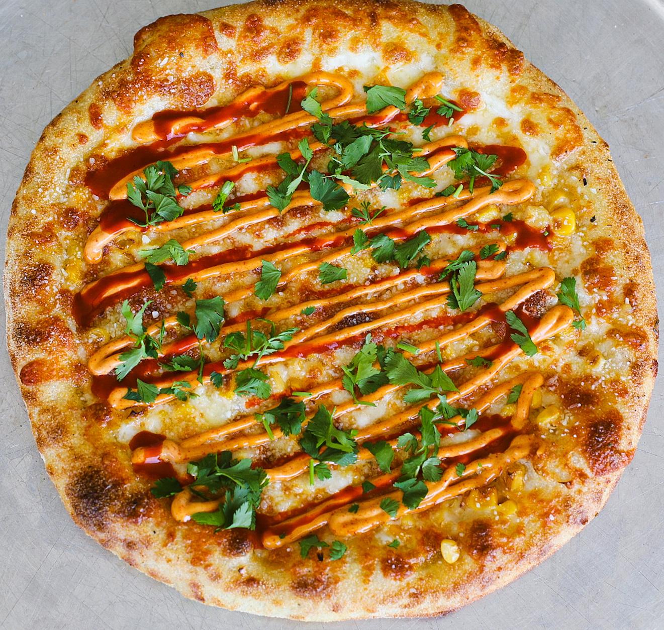 18" NY Style Elote Pizza.