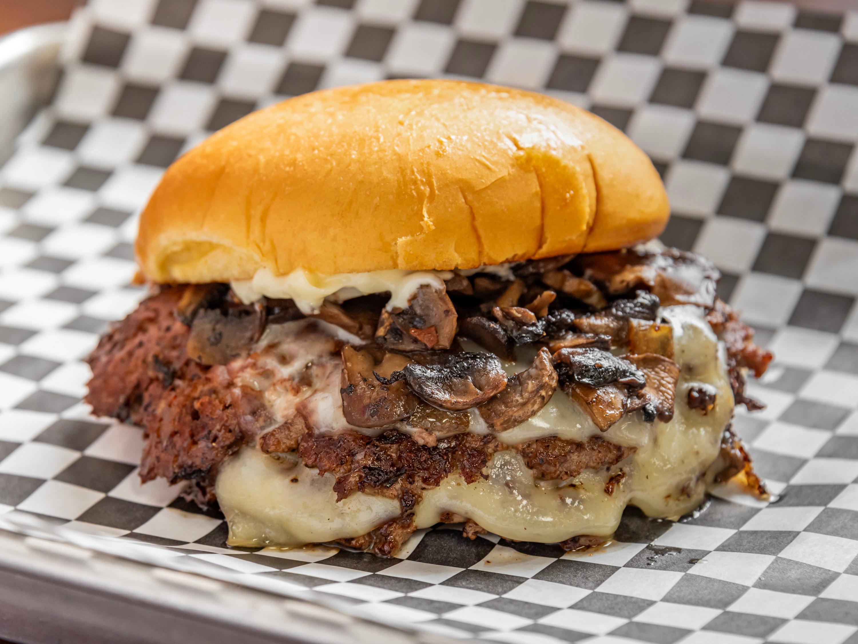 The Mushroom Swiss Burger.