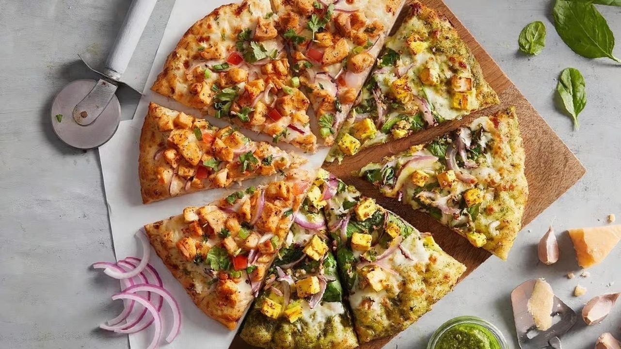 Half & Half Medium Pizza.