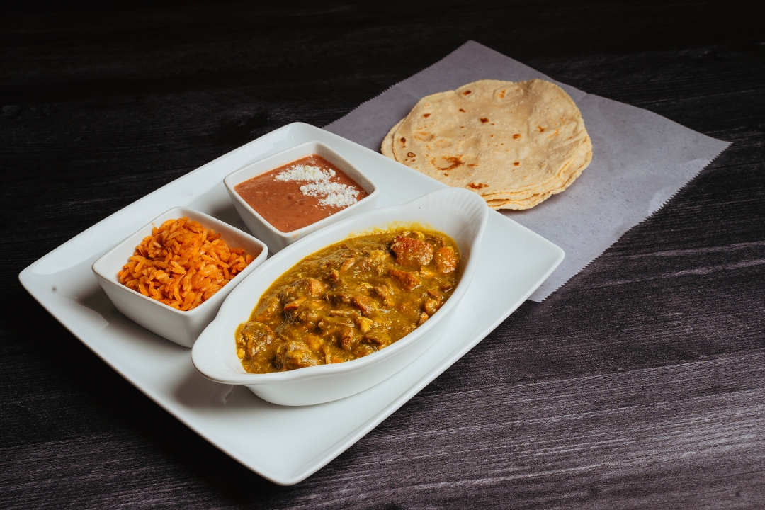 Chile Verde Rice-Beans.