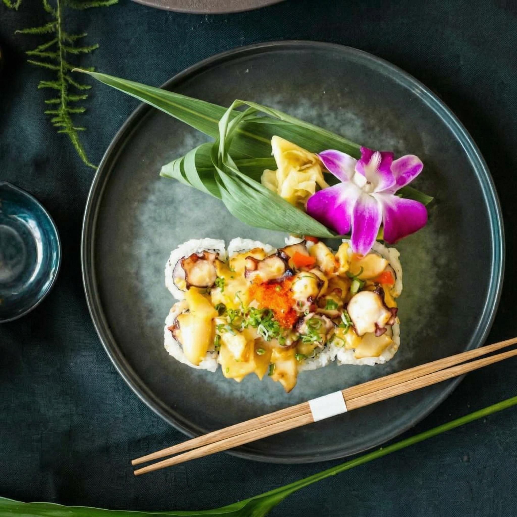 Spicy Conch Octopus Volcano Roll.