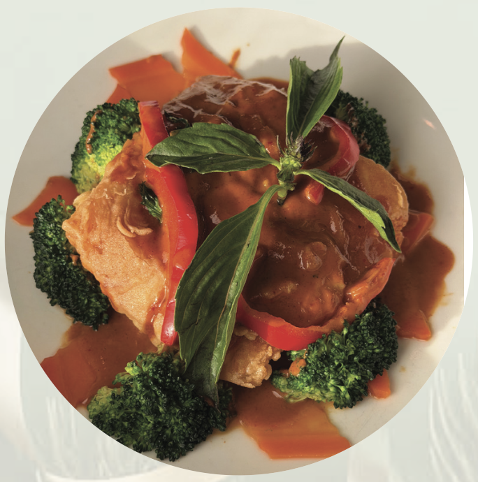 Crispy Seabass with Red Curry.