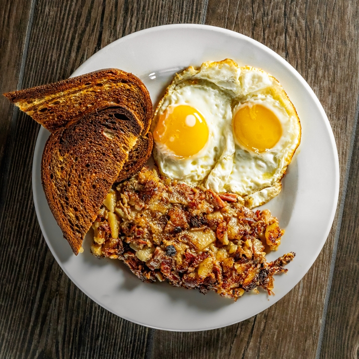 Corned Beef Hash & Eggs.