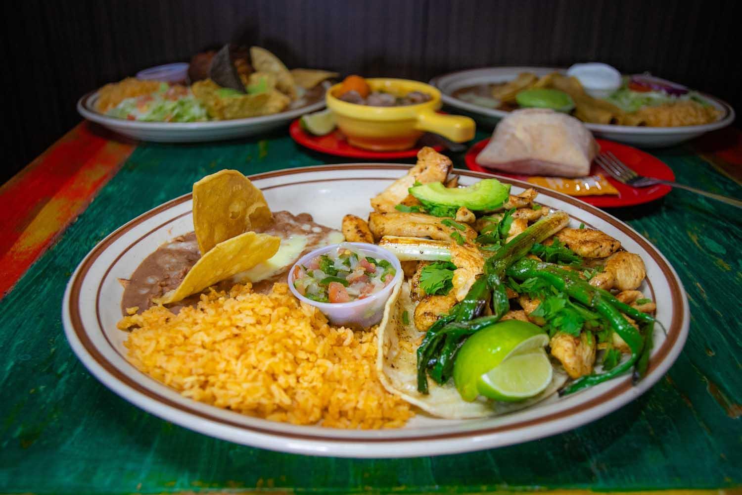 Monday Special/ Chicken Fajita Taco Plate.