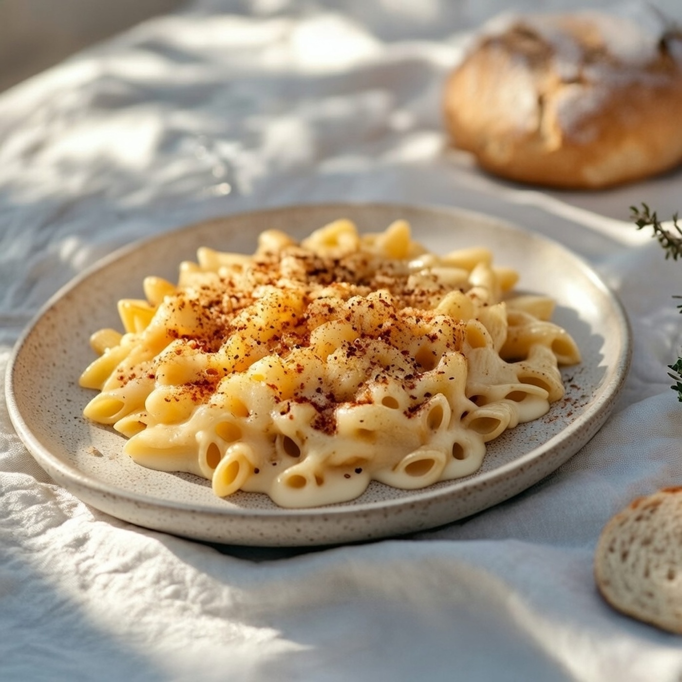 GF House Mac' n Cheese (Gluten Free Penne pasta in creamy cheesy Alfredo sauce).