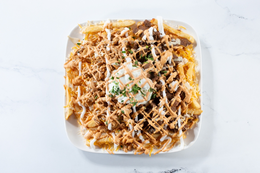 Loaded Chicken Shawarma Fries.