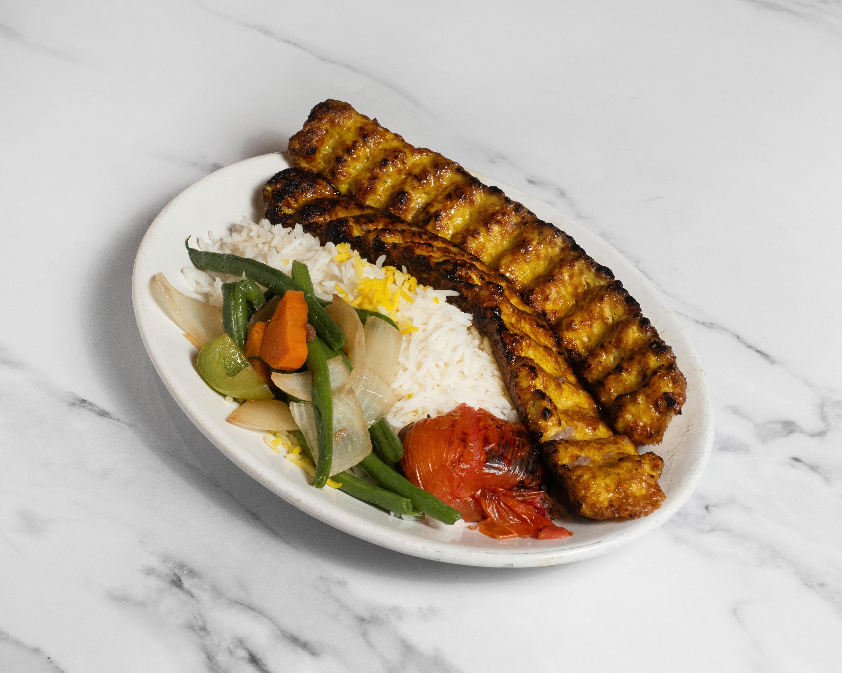 Rolled Chicken Kabob.