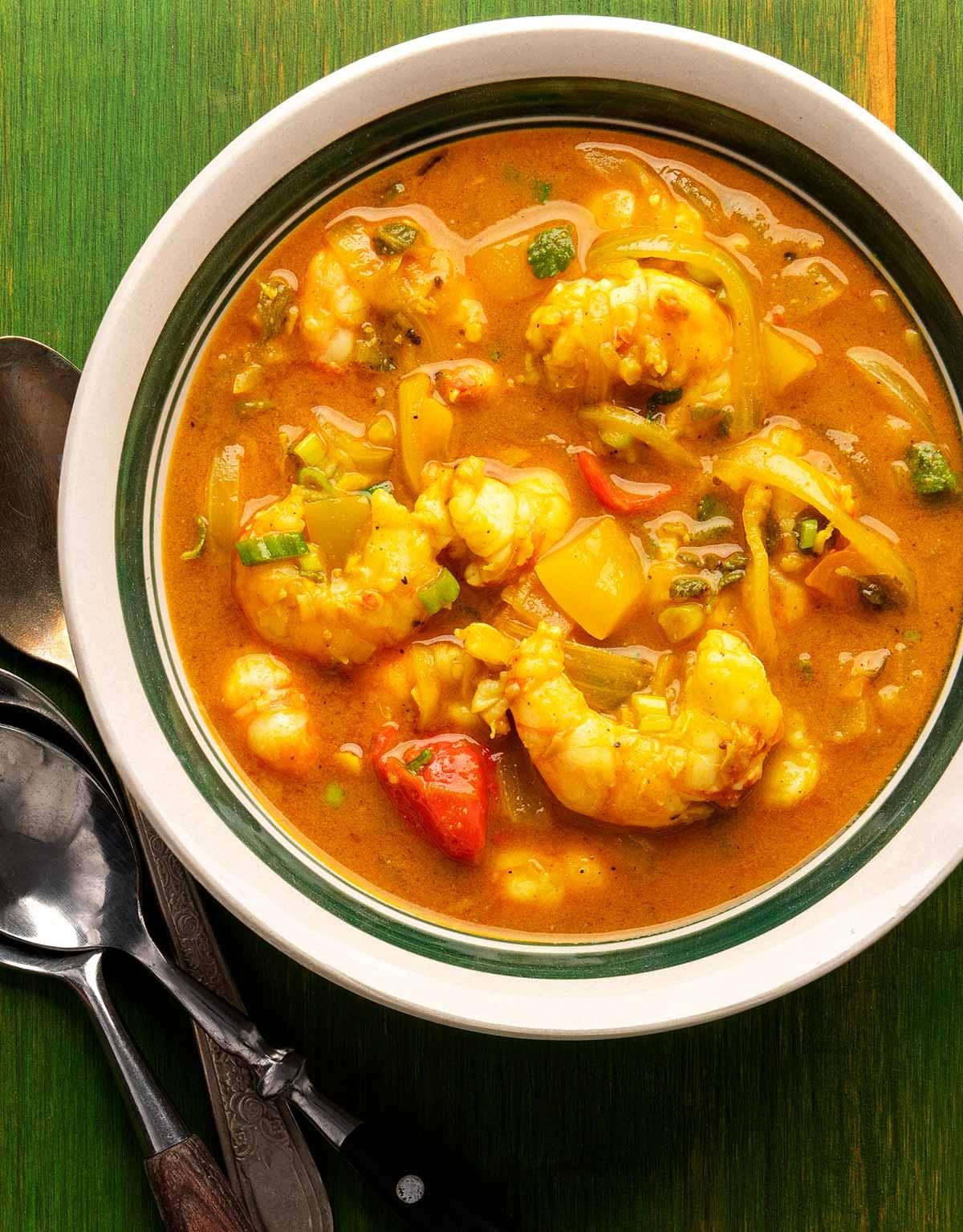 Reggae Jam Shrimp with Coconut Bread.