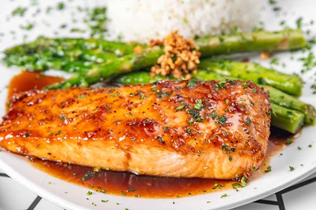 Glazed Salmon.
