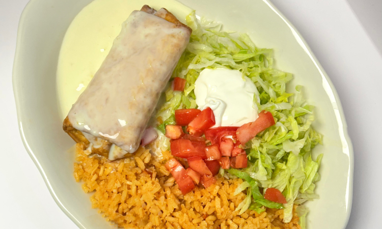 Lunch southwestern chimichanga.