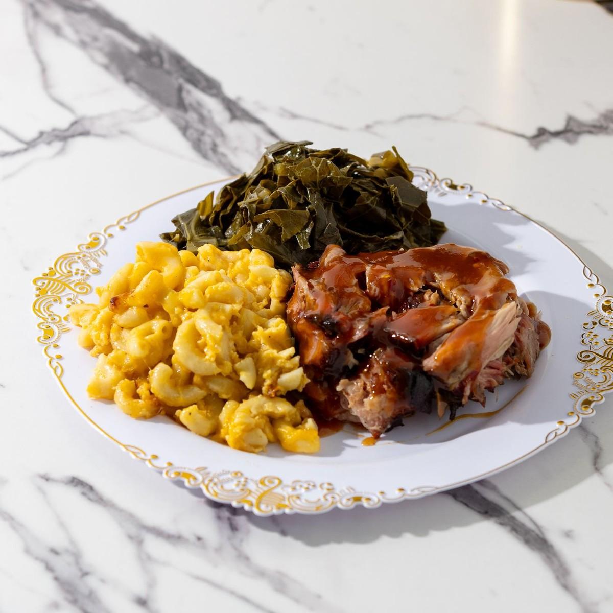 Pulled Pork Platter with Two Sides.