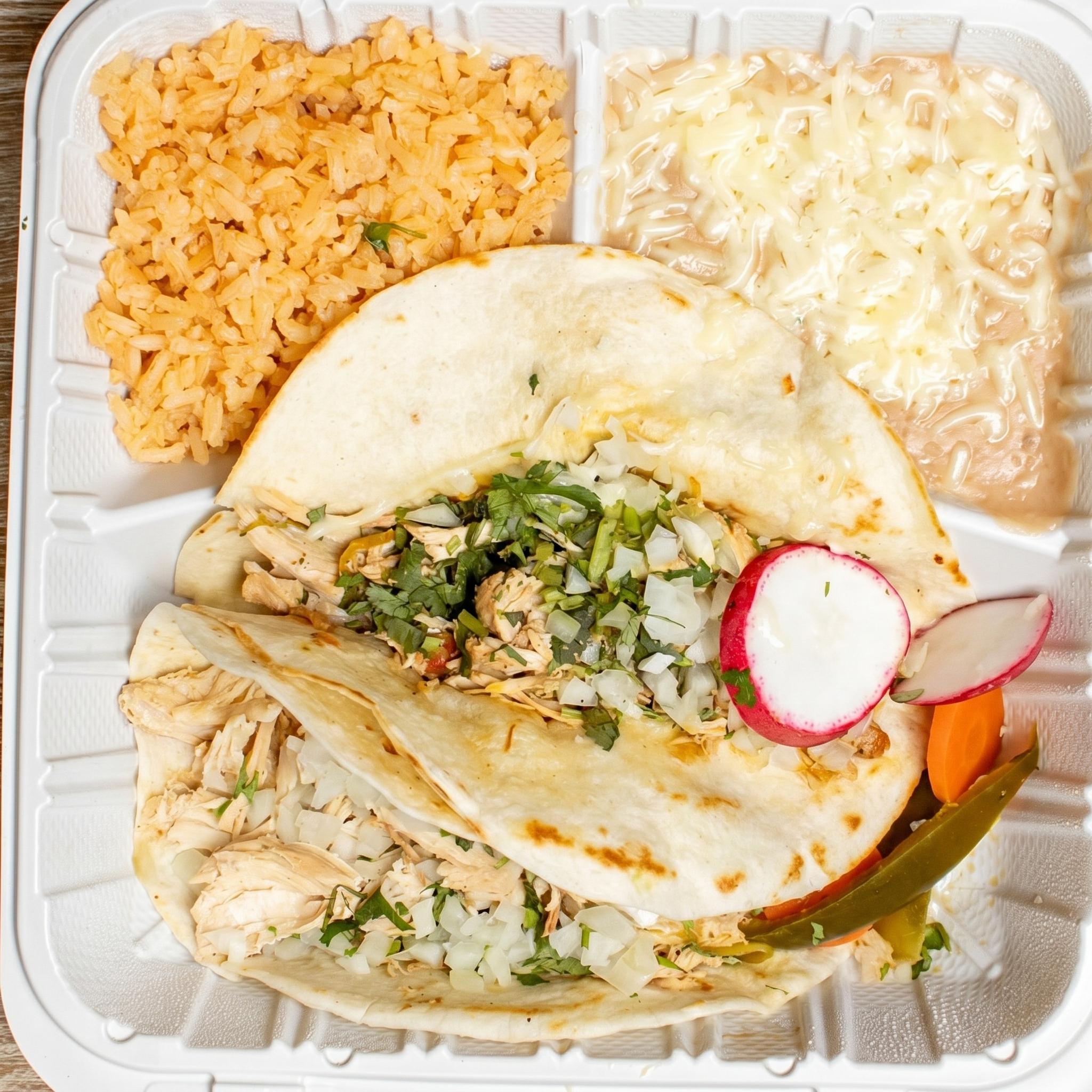 #4 Two Soft Flour Tacos.